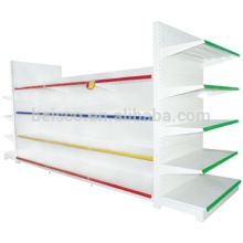 4-6 layers plain double side shelving, top light box supermarket display rack,supermarket display shelf